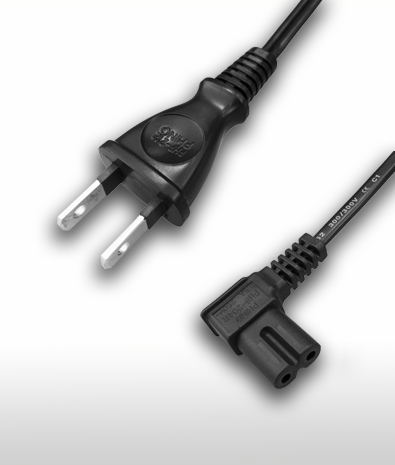 日本 2PIN插頭TO C7彎頭AC電源線組Cord Set  7A 125V