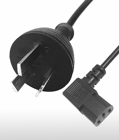China 3-Pin  Plug to C13 Left Angle Type AC Power Cord Set 10A250V