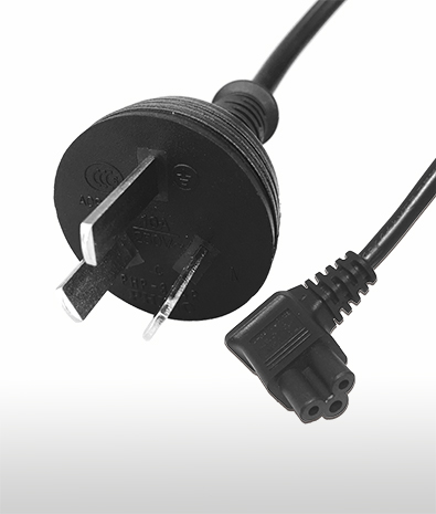 China 3-Pin Plug to C5 Right Angle Type AC Power Cord Set 2.5  250V