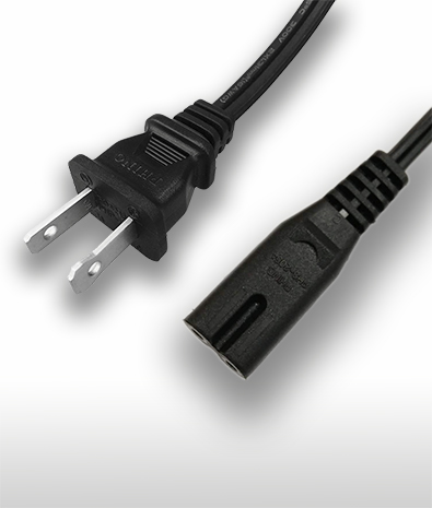 Canada NEMA 1-15P Plug To IEC 60320 C7 Connector, 2-Pin AC Power Cord