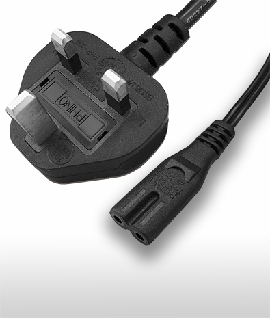 U.K. 3-PIN Plug TO C7 AC Power Cord Set 2.5A 220V