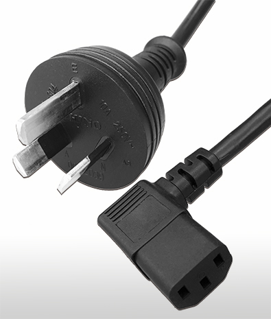Australia 3-PIN Plug TO C13 Right Angle type AC Power Cord Set 10A 250V