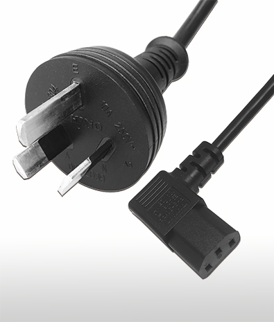 Australia 3-PIN Plug TO C13  Left Angle type AC Power Cord Set 10A 250V