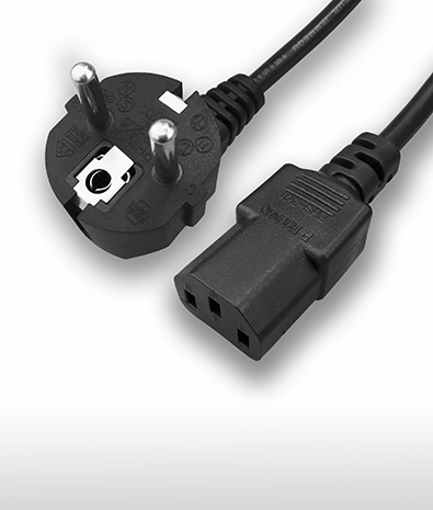 挪威 2PIN接地彎頭 TO C13 AC電源線組 Cord Set 10A 250V