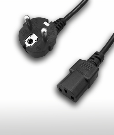 丹麥 2PIN接地彎頭 TO C13 AC電源線組 Cord Set 10A 250V