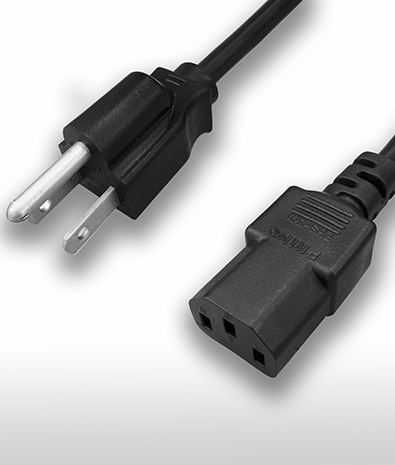 AC Power Cord Set USA 3-PIN plug TO C13 10A 125V
