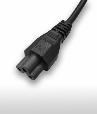 IEC 60320 C5 3-Pin Straight AC Connector, 2.5A 250V