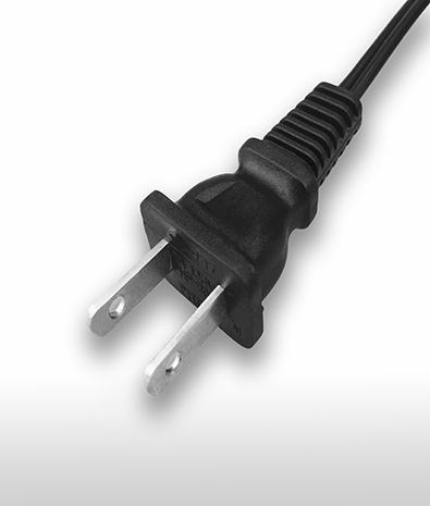 Canada 2-Pin Non-Grounded, Straight AC Plug, 15A 125V