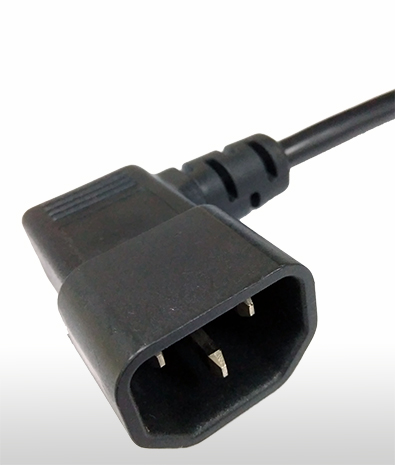USA UL498 C14 3-Pin Wire Grounding, Angle Type AC Plug, 10A/