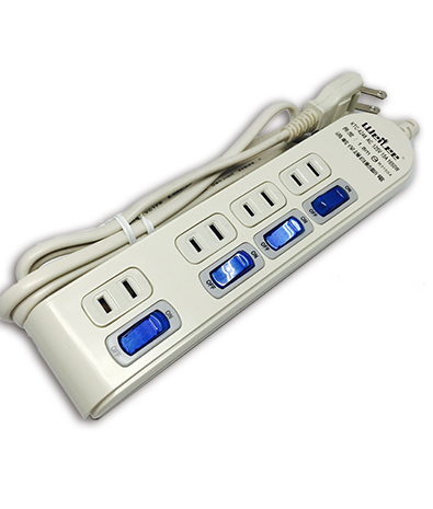 Japan 4 Outlet, On/Off switch, Surge Protection AC Power Strip, 15A 125V