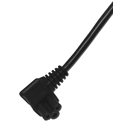 IEC 60320 C5 3-Pin Right Angle Type AC Connector, 2.5A 250V