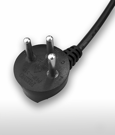 Israel 3-Pin Wire Grounded, Angle Type AC Plug, 16A 125V