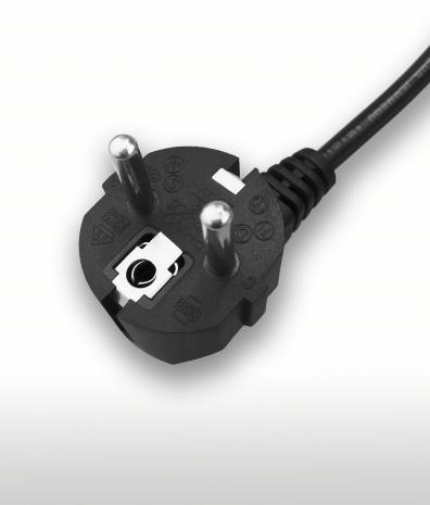 Germany 2-Pin Wire Grounding, Angle Type AC Plug, 16A 250V