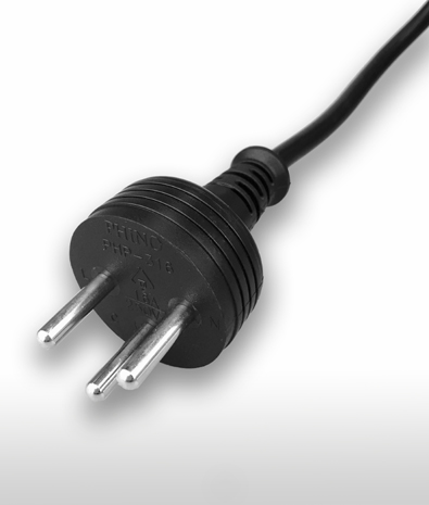 Israel 3-Pin Wire Grounded, Straight AC Plug, 16A 125V