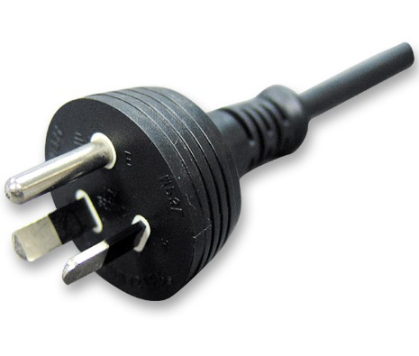 Australia 3-Pin Wire Grounding, Straight AC Plug, 10A 250V