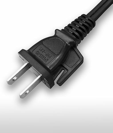 Japan 2-Pin Non-Grounded, Straight AC Plug, 15A 125V