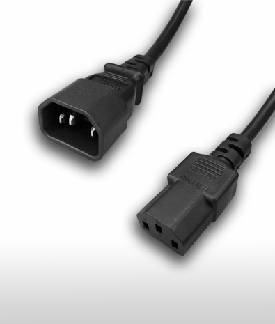Holland IEC 60320 C14 Plug To C13 Connector, 3-Pin AC Power Cord