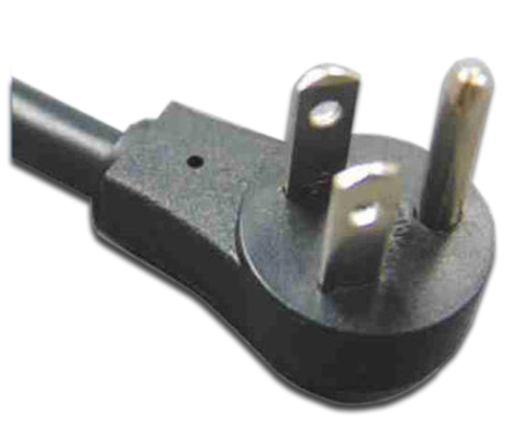 USA NEMA 5-15P 3-Pin Wire Grounding, Angle Type AC Plug, 15A 125V
